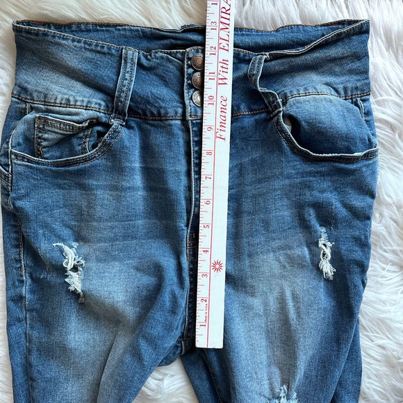 FOREVER 21 DISTRESSED ANKLE SKINNY JEANS RAW HEM ANKLE-SIZE 12 - Picture 7 of 9